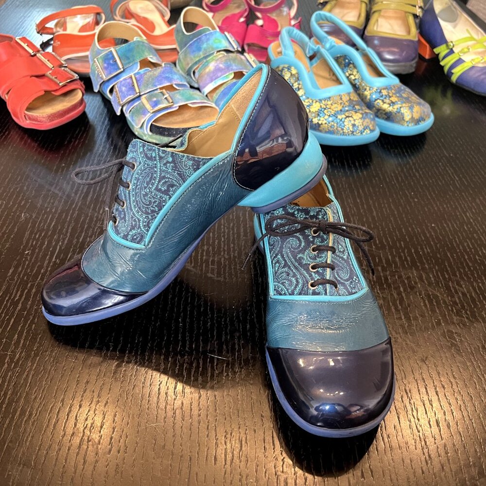 Fluevog Darby Lace-Up Shoes with Piping